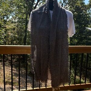 Textured Gray/Multicolor Handwoven Scarf